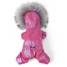 Load image into Gallery viewer, Luxury Fur Collar Dog Clothes Waterproof Windproof Dog Overalls for Small Dog Adjustable Waist Warm Puffy Pet Clothing Hair Free