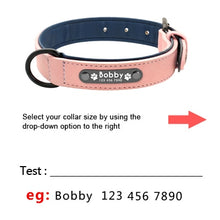 Load image into Gallery viewer, Custom Dog Collars Leather Personalized Pet Dog Tag Collar Leash Lead For Small Medium Large Dogs Pitbull Bulldog Pugs Beagle