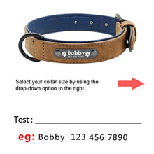 Load image into Gallery viewer, Custom Dog Collars Leather Personalized Pet Dog Tag Collar Leash Lead For Small Medium Large Dogs Pitbull Bulldog Pugs Beagle
