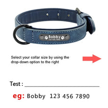 Load image into Gallery viewer, Custom Dog Collars Leather Personalized Pet Dog Tag Collar Leash Lead For Small Medium Large Dogs Pitbull Bulldog Pugs Beagle