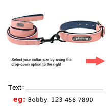 Load image into Gallery viewer, Custom Dog Collars Leather Personalized Pet Dog Tag Collar Leash Lead For Small Medium Large Dogs Pitbull Bulldog Pugs Beagle