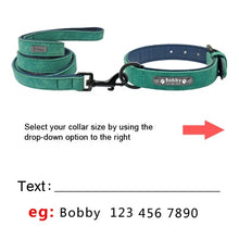 Load image into Gallery viewer, Custom Dog Collars Leather Personalized Pet Dog Tag Collar Leash Lead For Small Medium Large Dogs Pitbull Bulldog Pugs Beagle