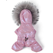 Load image into Gallery viewer, Luxury Fur Collar Dog Clothes Waterproof Windproof Dog Overalls for Small Dog Adjustable Waist Warm Puffy Pet Clothing Hair Free
