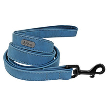Load image into Gallery viewer, Custom Dog Collars Leather Personalized Pet Dog Tag Collar Leash Lead For Small Medium Large Dogs Pitbull Bulldog Pugs Beagle
